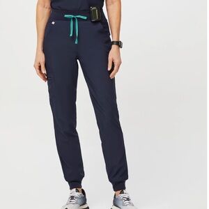 Figs Navy Lined Zamora High Waisted Jogger Scrub Pants